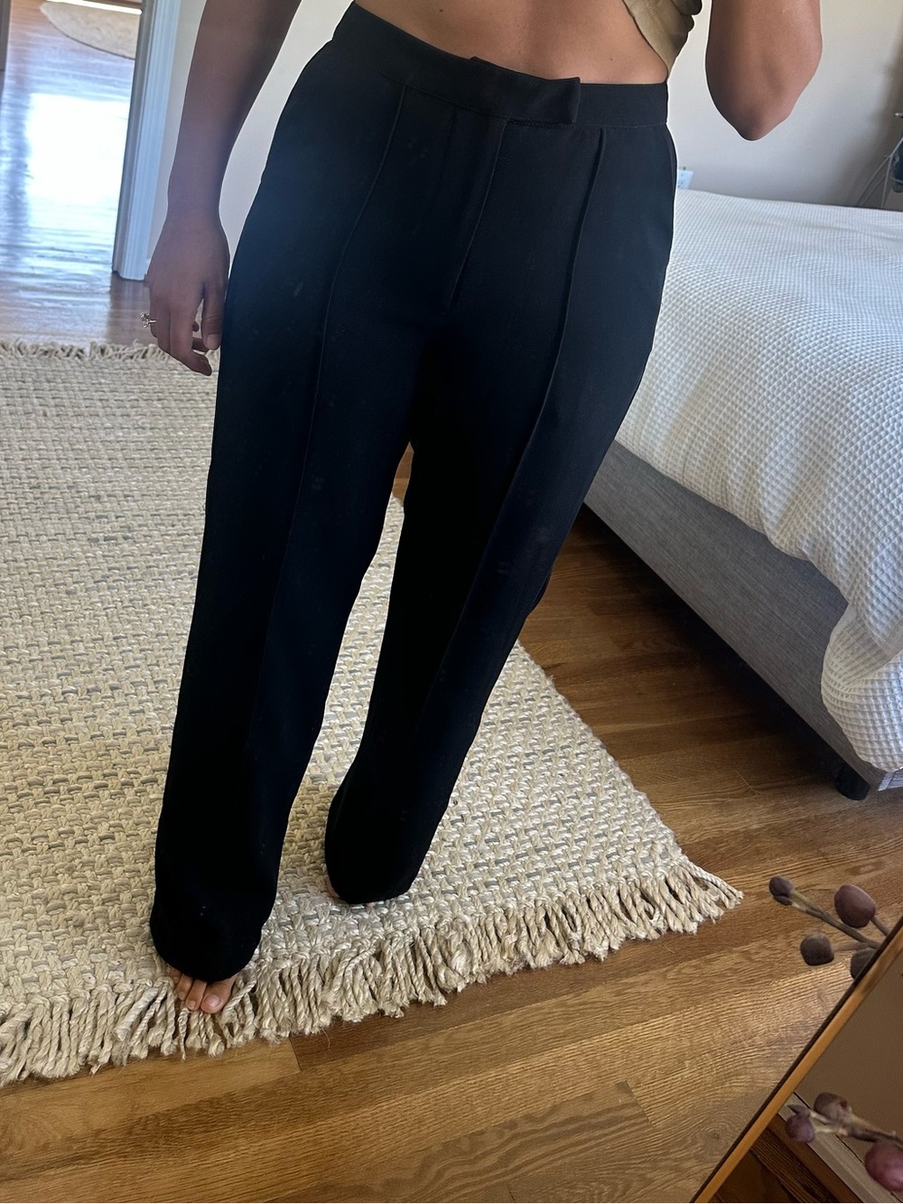 Greylin Classic High-Waist Black Wide-Leg Pants